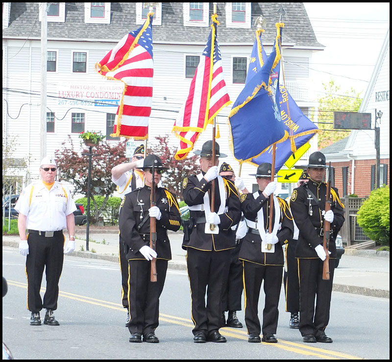 Members of the State Police formed one of the Honor Guards