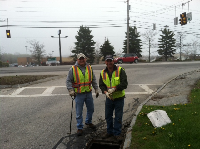 David Elwell and Nathan Borst, environmental technicians with Rockland's wastewater treatment facility. (Photo courtesy of Kelli Bucklin)