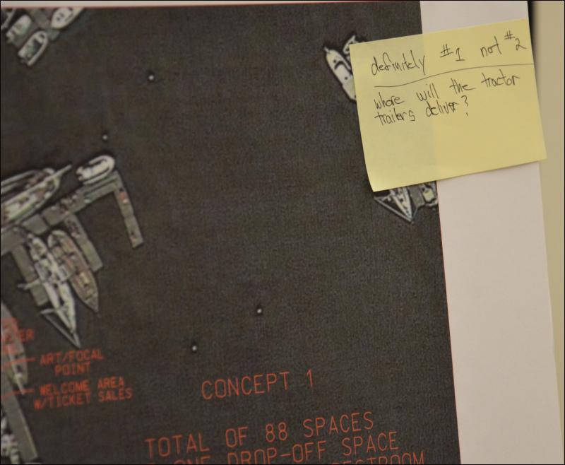 And criticism of Concept 1 begins. (Photo by Lynda Clancy)