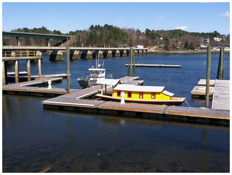 "Shanty" was docked at Front Street Shipyard this spring when the slips were still relatively empty. (Photo by Ethan Andrews)