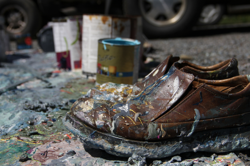 Splatter shoes. (Photo by Wes Sterrs)