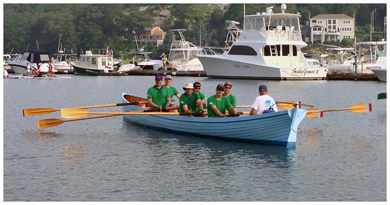 The Malcolm G. at the start of the Blackburn Challenge in Gloucester Mass., July 20. (Photo courtesy of Come Boating!)
