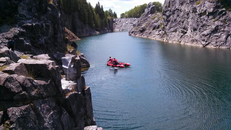 The Thomaston Fire Department rescue boat was employed to help rescue Alisha Penn. (Photo courtesy David St. Laurent)
