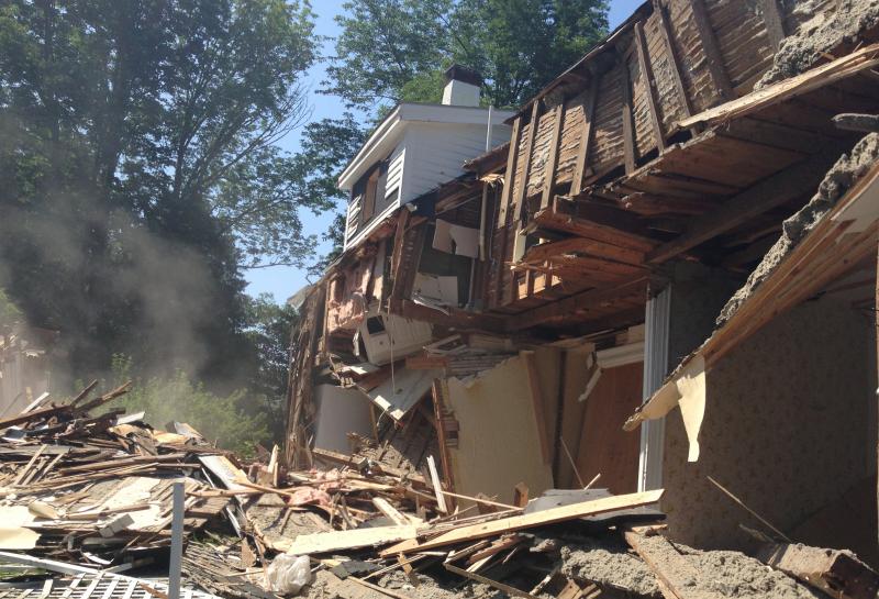 The house, contractors said, was "an old one" evidenced by oak dowels. (Photo by Lynda Clancy)