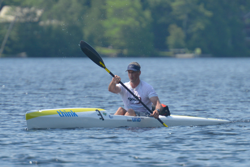 Chris Laughlin of Lincolnville took first place overall with a time of 42:06 for the 38th Annual Megunticook Lake Race. (Photo by Ron Hawkes)