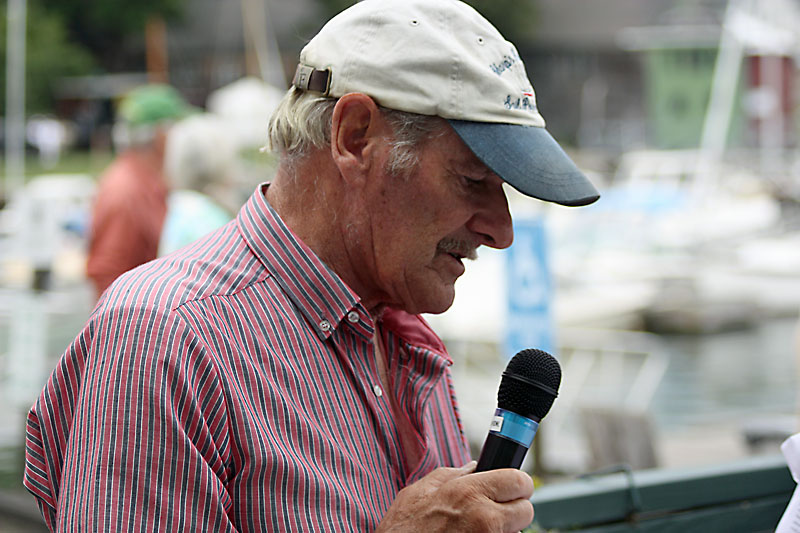 An old salt and pure sage of the sea and the ships that ply it, Jim Sharp will again lend his voice and experience regaling spectators with facts and stories of the festival’s visiting and local schooners. (Photo by Holly S. Edwards)