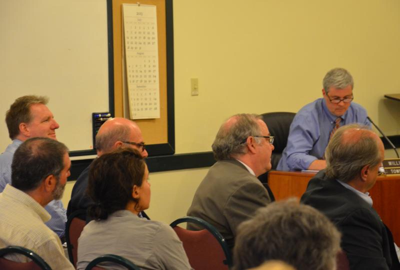 William Kelly, at table, is Camden's town attorney. He advised the planning board of its quasi-judicial responsibilities and to be transparent in all of its proceedings. (Photo by Lynda Clancy)