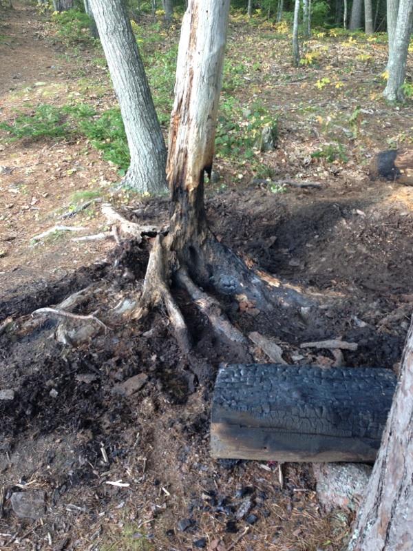 An unattended camp fire on Lily Pond trail by Aldermere Farm was found by a hiker. (Photo courtesy Rockport Fire Department)