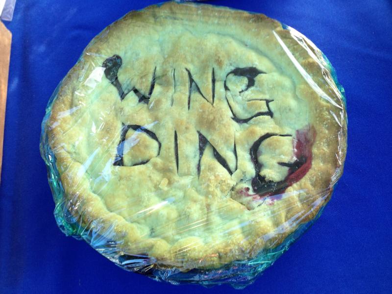 Lauralee Clayton of Lincolnville baked this blueberry pie for the wingding.