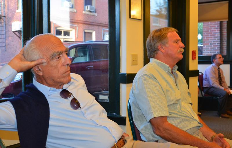Merril Halpern, left, is one of 24 investors in Fox Hill real estate. He is a Rockport summer resident and his manager of Fox Hill Real Estate LLC. (Photo by Lynda Clancy)