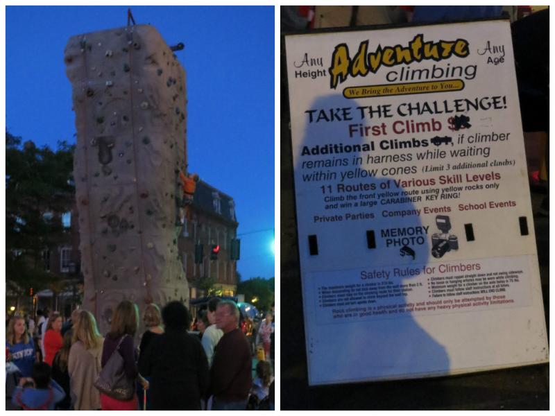 A 24-foot rock-climbing wall was available to those brave enough to try. (Photo by Erica Thoms)