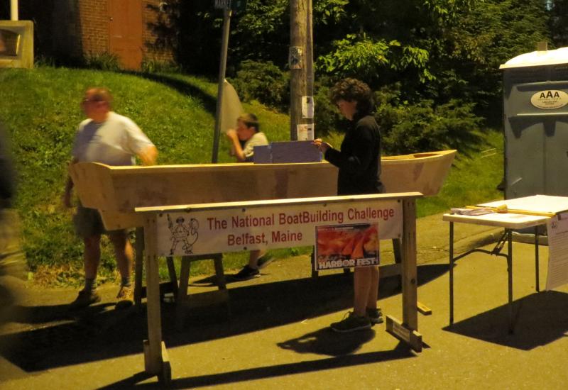 The National Boat Building Challenge was on hand to answer questions and recruit participants. (Photo by Erica Thoms)