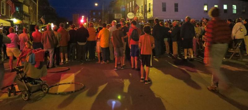 The crowd watches the ‘Soul Train’ dancers. (Photo by Erica Thoms)