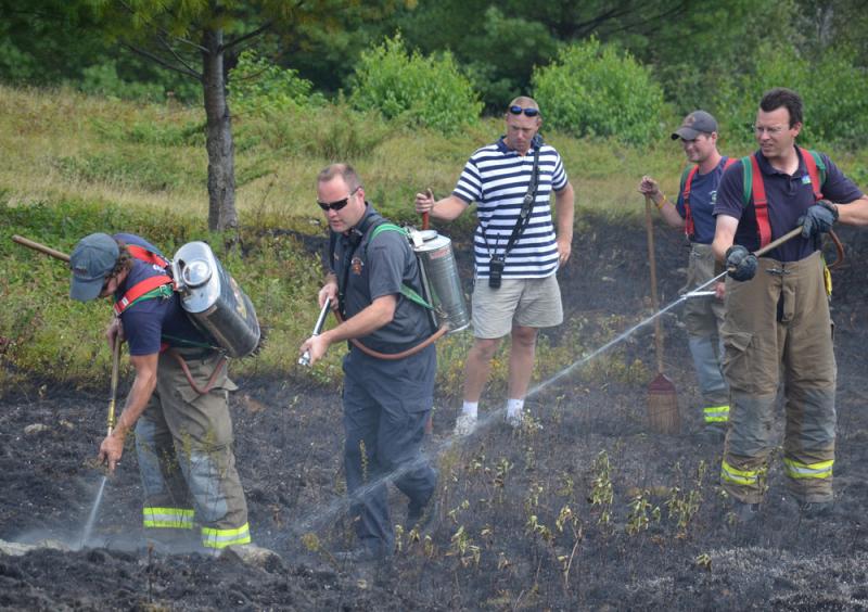 Lt. Greg Rollins, Chief Jason Peasley, Assistant Chief John Wickenden, Levi Rollins, Justin Ford. (Photo by Lynda Clancy)