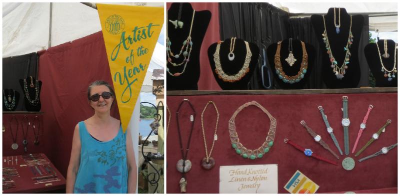 Hand-knotted jewelry by Rosemarie DeLernia.