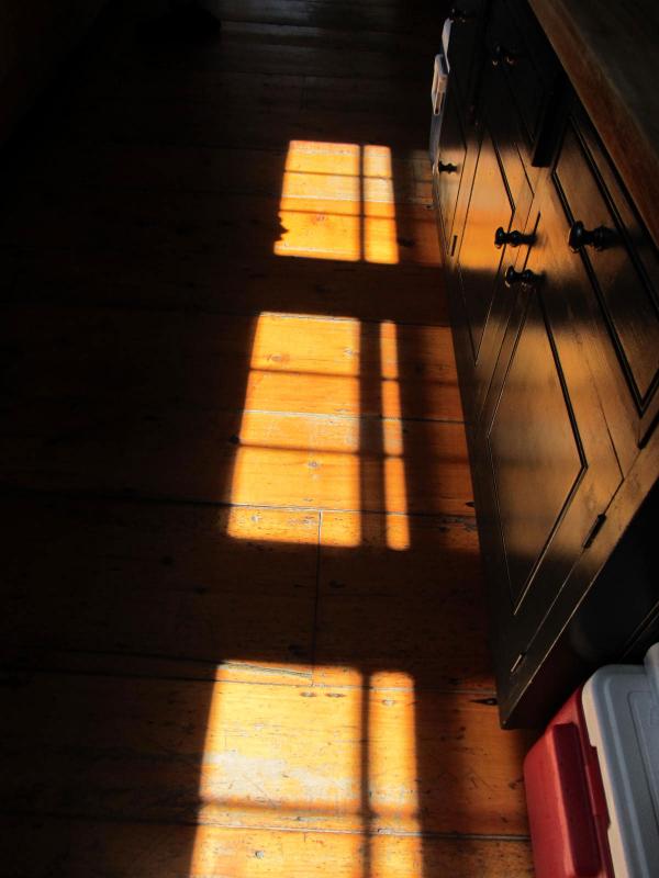 Pumpkin pine wide-plank flooring. Photo by Kay Stephens