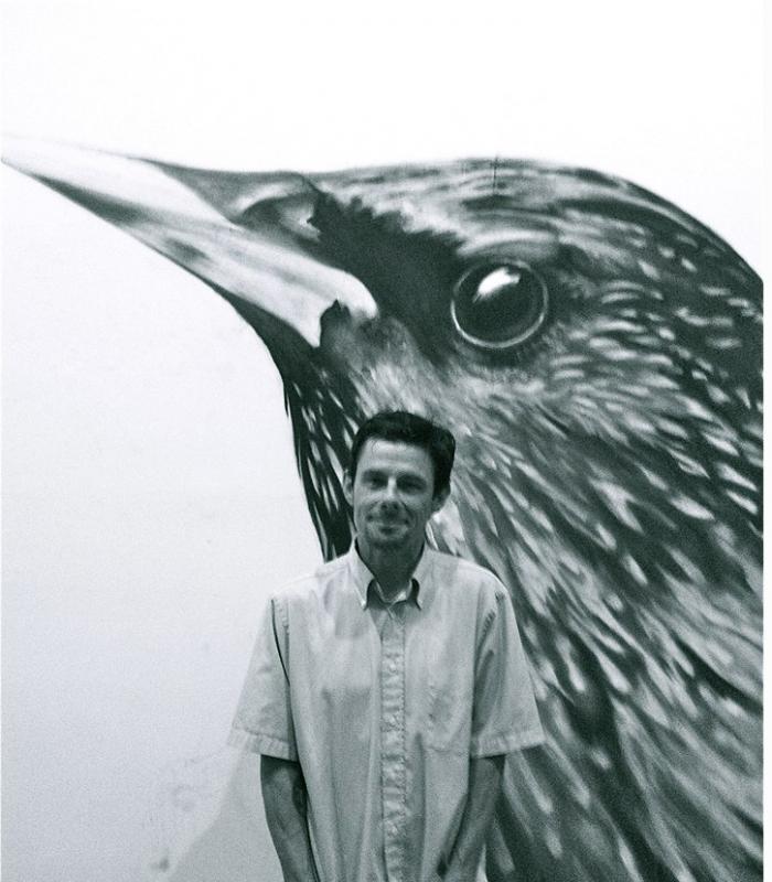 Kelly’s bird mural currently on display at Chase’s Daily. Courtesy Kathryn Oliver