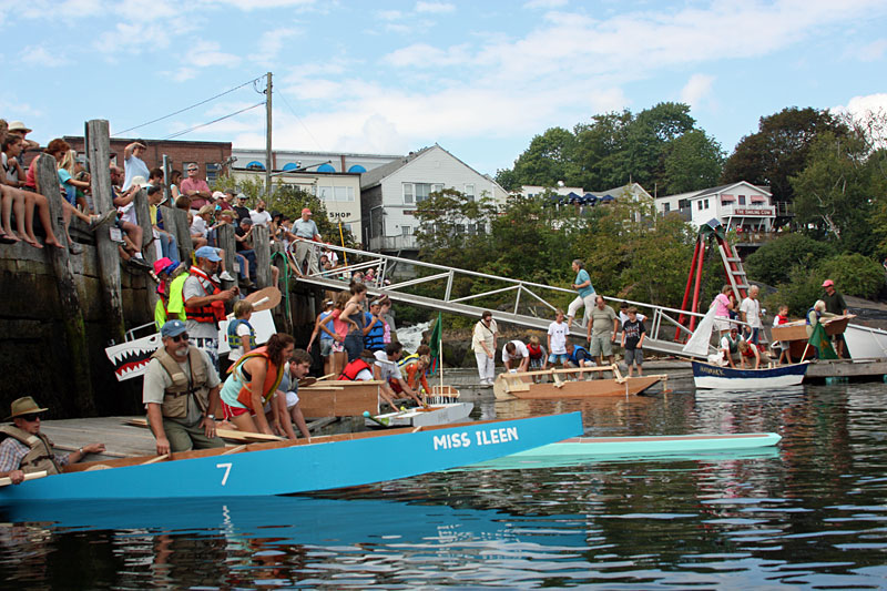 Build-a-Boat racers ready to set sail (paddle). (Photo by Holly S. Edwards)