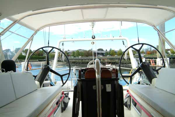Two wheels offer Stanley Paris the benefit of better views while under sail. (Photo by Shlomit Auciello)