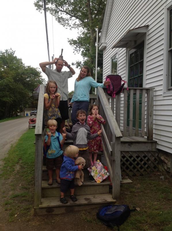 Students and teachers at Cliff Island School. (Photo courtesy of the Outer Islands Teaching and Learning Collaborative)