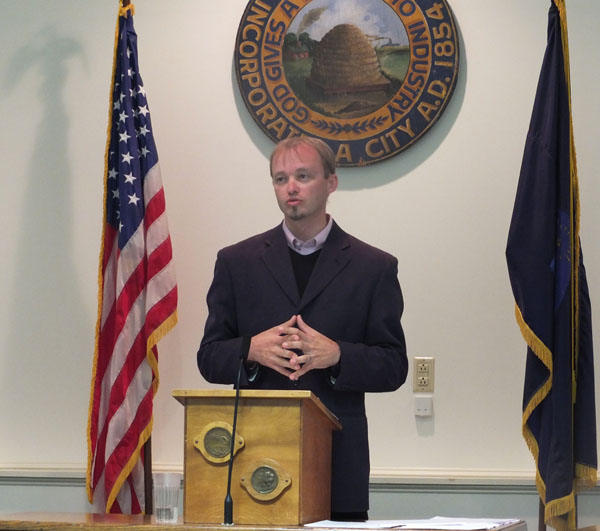 Rockland Mayor Will Clayton during Monday night's Council meeting.