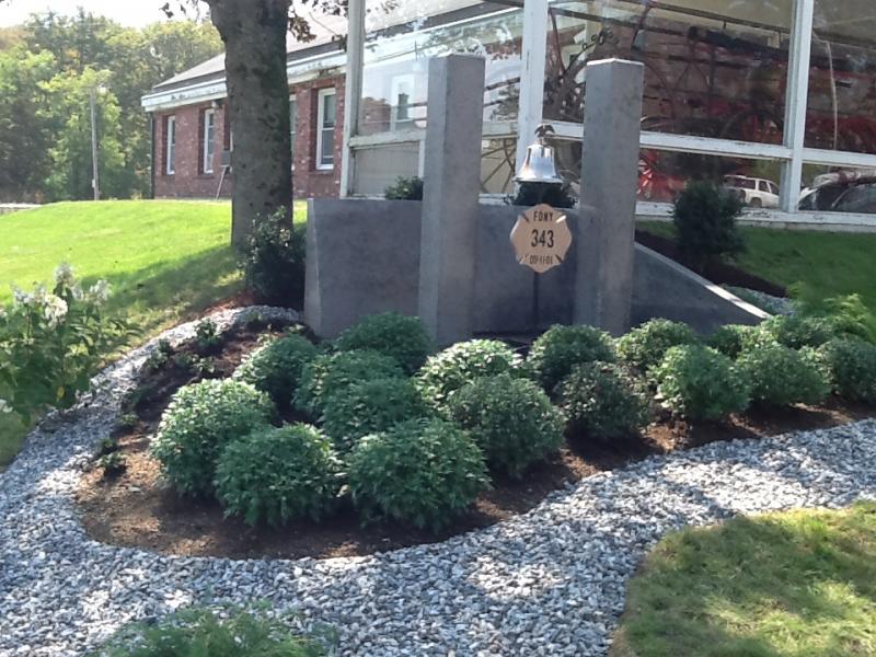 Many community hands came together to this year finalize construction and landscaping of the 9/11 memorial on Park Street in Rockland. On this, the 12th anniversary of the Sept. 11 terrorist attacks in New York City, Washington, D.C. and Shanksville, Pa., Rockland Fire/EMS is holding a memorial ceremony beginning at 9 a.m. (Courtesy Rockland Fire Dept.)