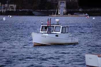 Gary Libby's Mizkim is small, compared to most modern lobsterboats. (Photo Shlomit Auciello) Photo Shlomit Auciello