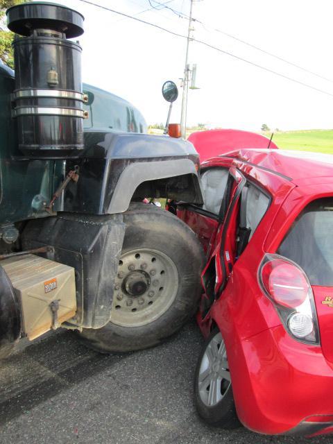Despite the impact, and the need to use hydraulic extrication equipment, Audrey McClure sustained only minor injuries. (Courtesy Knox County Sheriff’s Office)