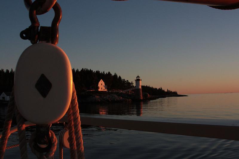 Schooner Mary Day arrives in the Isle Au Haut thoroughfare for the night Sept. 27. (Photo by Holly S. Edwards)