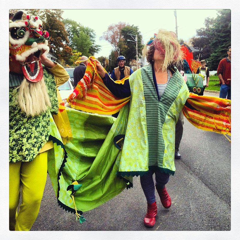 A dragon spins in the street at the Church Street Festival. (Photo by Ethan Andrews)