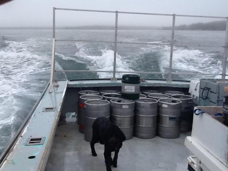 Getting kegs to the mainland is no small challenge. (Courtesy Monhegan Brewing Company)