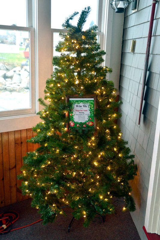 Decorate your house with this tree donated by Lowe’s for the Toys for Tots Shindig Dec. 8 at the Landings. (Photo by Ron Hawkes)