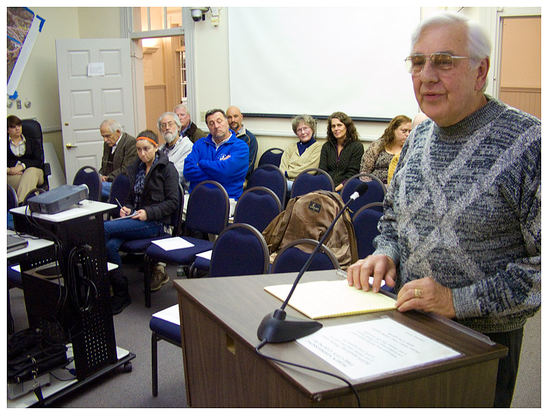 Larry Theye addresses the Council during a pre-meeting session of interviews with city committee candidates. Theye was appointed to the Parks and Recreation Commission. (Photo by Ethan Andrews)