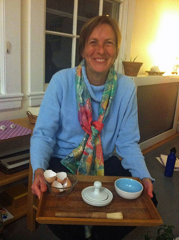 Head teacher Jackie Grannis-Phoenix shares examples of practical life learning during the Nov. 6 parent workshop. (Courtesy Children's House Montessori School)