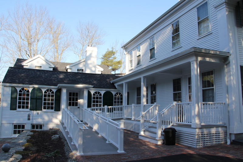Handicap ramps and front porches were among modifications made to the exterior of the home in the conversion to a preschool. (Photo by Wes Sterrs)