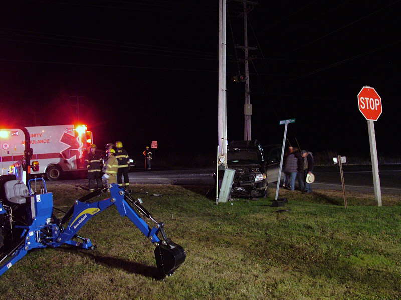 A view of the Ford SUV from the property of Ingraham Equipment located on the southwest corner of the intersection. (Photo by Ethan Andrews)