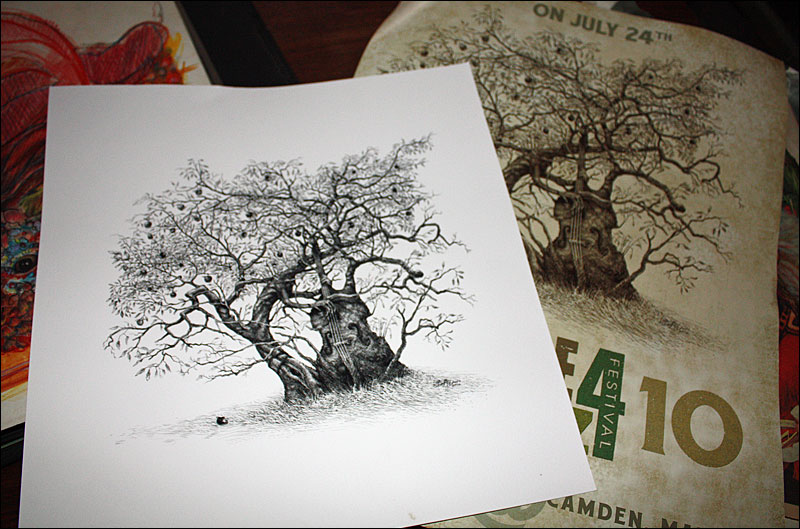 Inspired by trees, and the faces he often sees in them, this is a print of an original illustration for the Hope Jazz Festival. It’s aptly called, ‘Jazz Tree.’ (Photo by Holly S. Edwards)