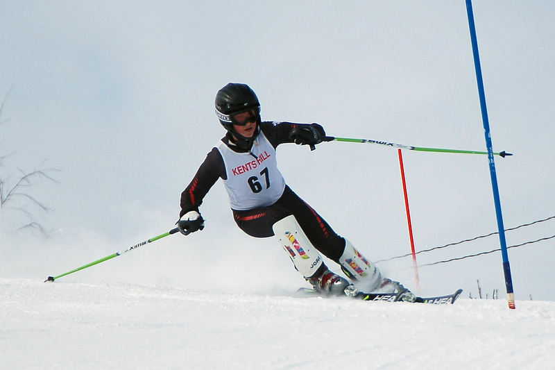 Hope Elementary School’s Aiden Roberts won the boys race at Kents Hill in the Marlee Johnston Slalom Race Jan. 4. (Courtesy Steve Frampton)