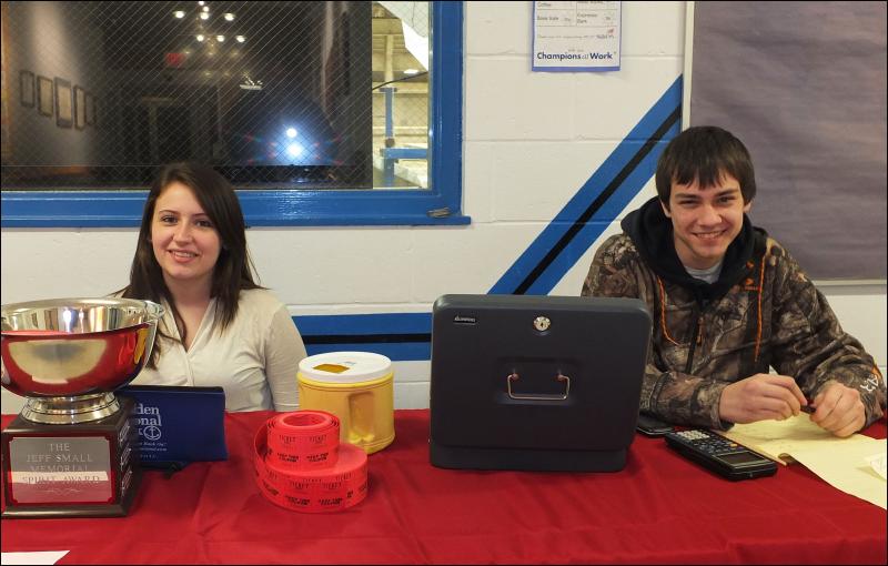 Brittany Gracie, Medomak and Justin Hawes, also of Medomak, meet and greet atendees of the open house.