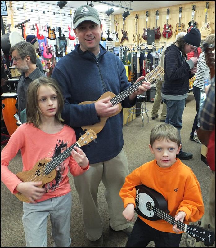 Greg Harrison, center, of Hope, with his daughter Abby Harrison (9) and son Archer Harrison (5).