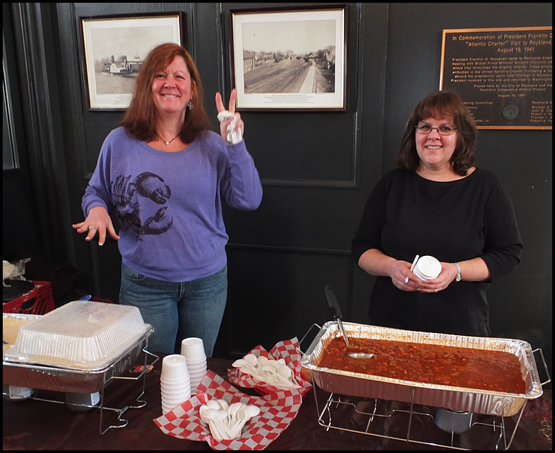 The Lobster Shack in Rockland took top honors for their chowder in the professional category. From left, Denise Ames and Lori Webber. (Photo by Chris Wolf)