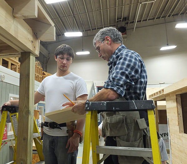 Dan Dishner (right), instructor Residential Construction,