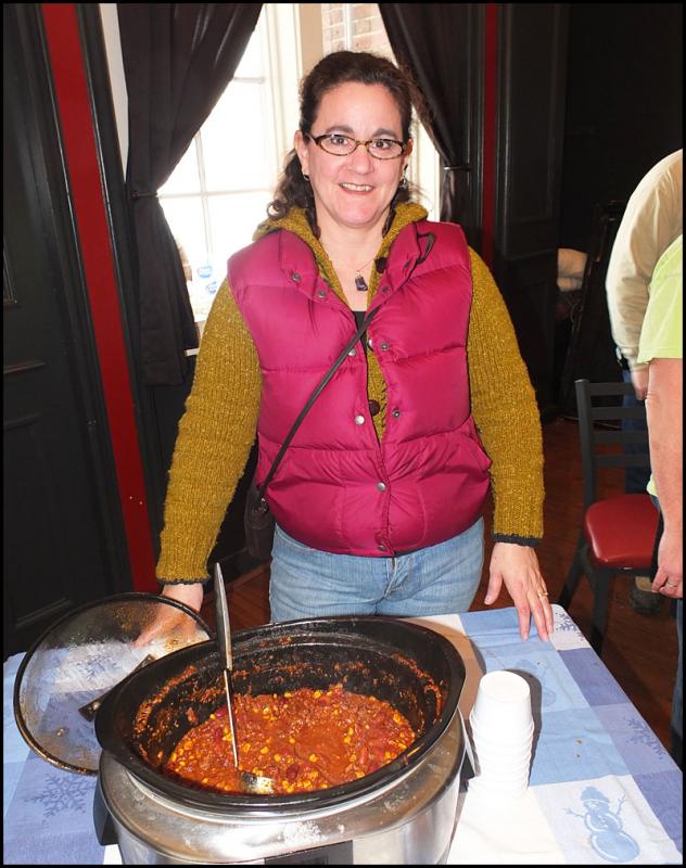 Stephanie Gibbs entered a chili that had moose as the main ingredient: “We like moose meat,” said Gibs. “It’s just like beef and I like the taste of it.” (Photo by Chris Wolf)