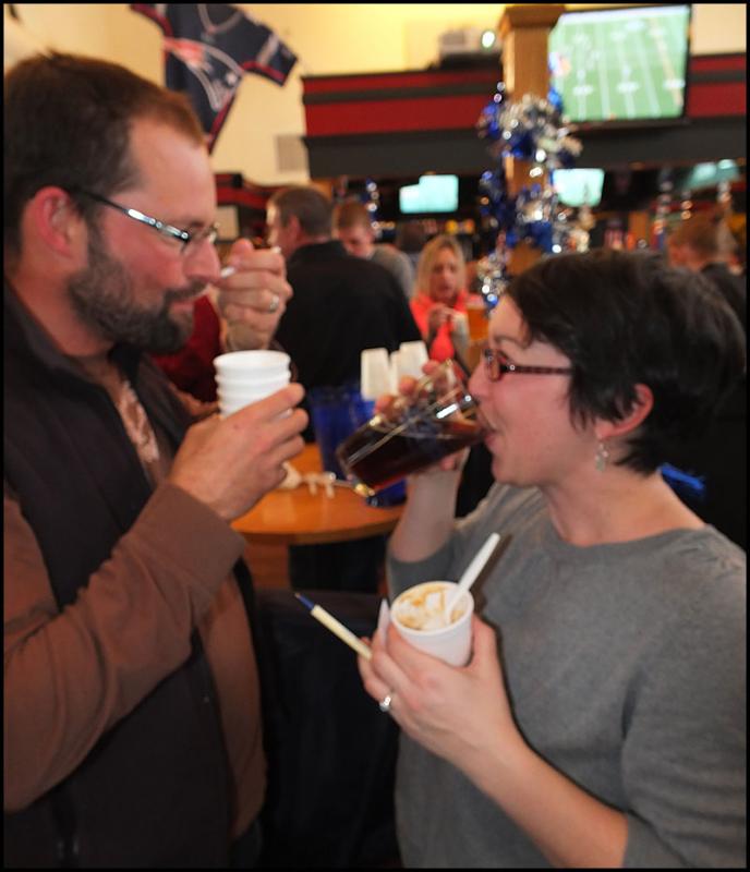 Mathew and Lea Ondra of Rockland. Mathew started with the chowder and wife Lea started with the chili. (Photo by Chris Wolf)