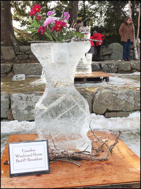 Camden Windward House’s ice carving. (Photo by Chris Wolf)