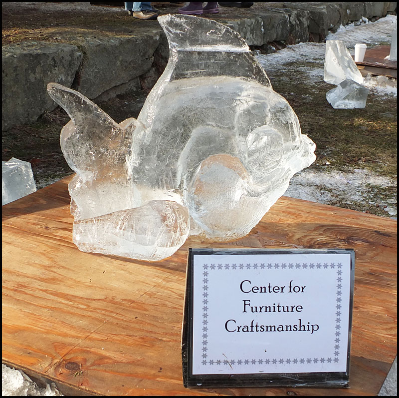 Ice sculpture by Center for Furniture Craftsmanship. (Photo by Chris Wolf)