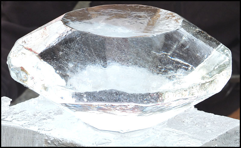 The ice diamond from the Carver Hill Gallery’s entry. (Photo by Chris Wolf)