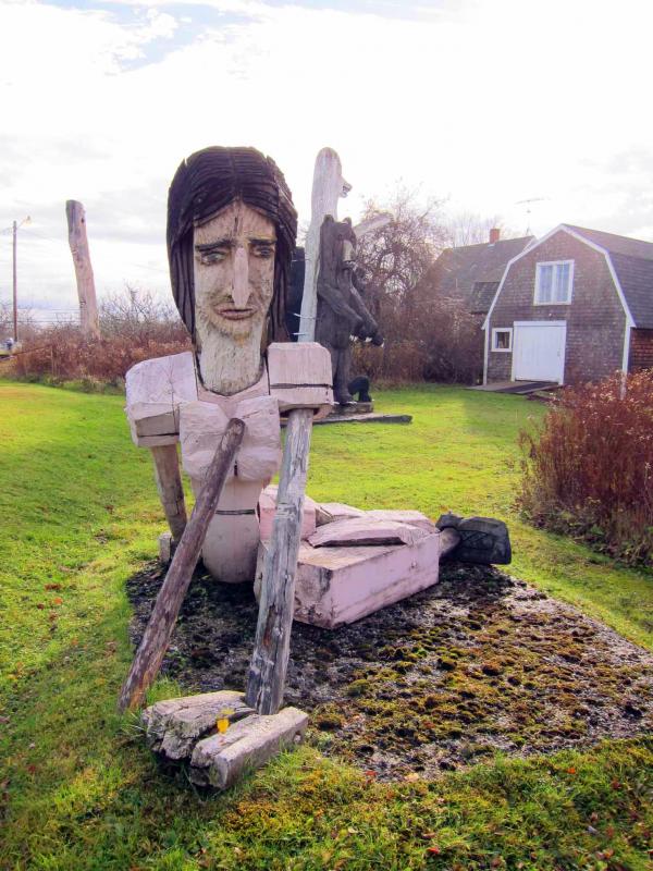 “Local Girl,” an 89-inch-tall sculpture by Blackie Langlais, was fashioned after Christina Olson, in the famous painting by Andrew Wyeth, “Christina’s World.” Courtesy of Kohler Foundation