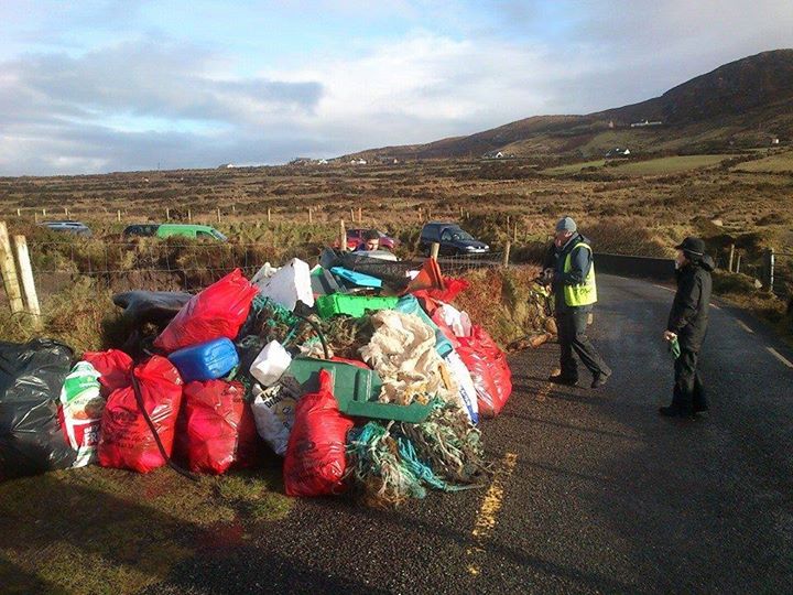 And the resulting bags of trash.... (Photo courtesy Waterville, Kerry, Facebook page)