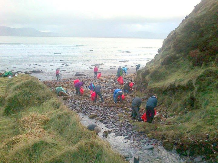 Cleaning up the beaches in Ireland. (Photo courtesy Waterville, Kerry, Facebook page)